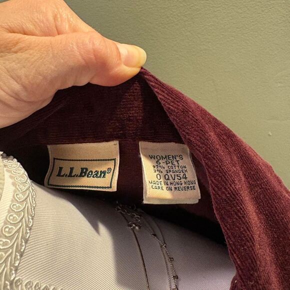 VTG L. L. BEAN Corduroy Dress Wine Red Sophisticated Cosmopolitan Elegant 6P - Picture 8 of 8